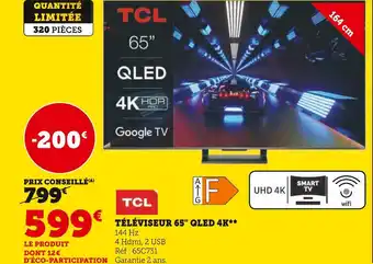 Hyper U Tcl téléviseur 55 qled 4k offre
