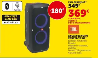 Jbl enceinte sono partybox 310
