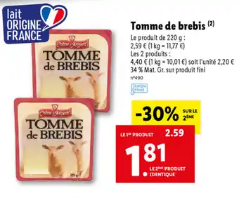 Lidl Tomme de brebis offre