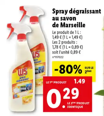 Lidl Spray dégraissant au savon de marseille offre