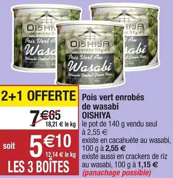 Migros Pois vert enrobés de wasabi oishiya offre