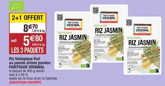 Riz biologique thaï au jasmin arôme pandan