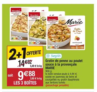 Gratin de penne au poulet sauce à la provençale marie
