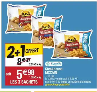 Migros Steakhouse mccain offre