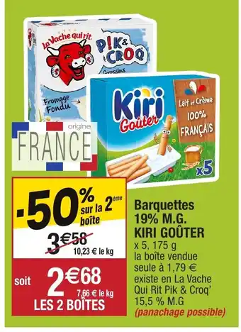 Migros Barquettes 19% M.G. kiri goûter offre