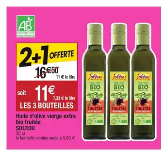 Migros Huile d'olive vierge extra bio fruitée soleou offre