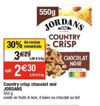 Migros Country crisp chocolat noir JORDANS offre