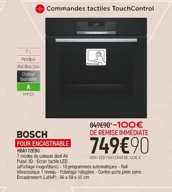 Extra Bosch four encastrable offre