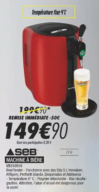 Blanc Brun Seb machine à bière offre