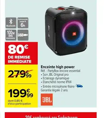 Carrefour Enceinte high power offre