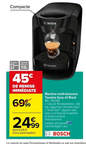 Machine multi-boissons Tassimo Suny all Black