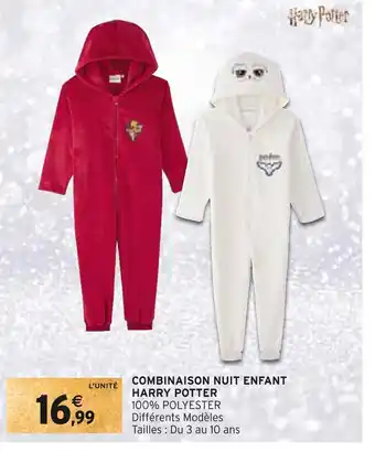 Intermarché Harry potter combinaison nuit enfant offre