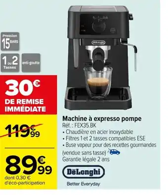 Carrefour Machine à expresso pompe offre
