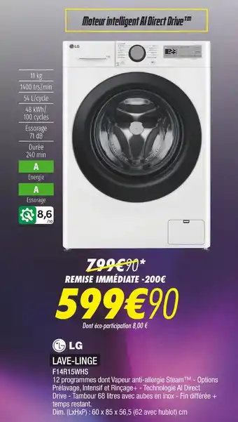 Blanc Brun Lg lave-linge offre