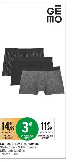 Intermarché Lot de 3 boxers homme offre