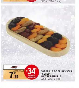 Maître prunille corbeille de fruits secs ceres