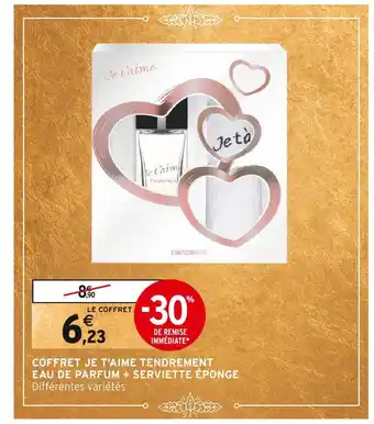 Intermarché Coffret je t'aime tendrement eau de parfum + serviette éponge offre