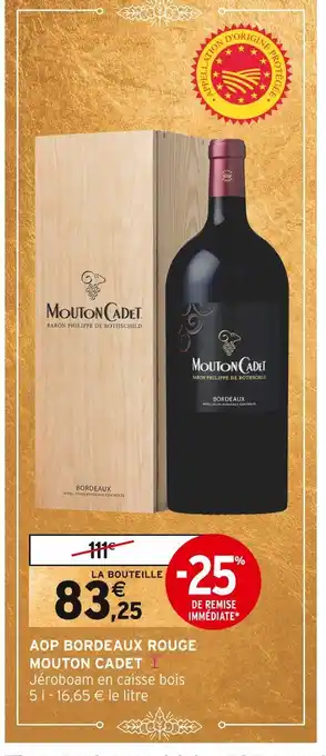 Mouton cadet aop bordeaux rouge
