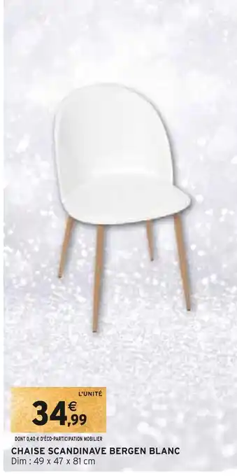Chaise scandinave bergen blanc