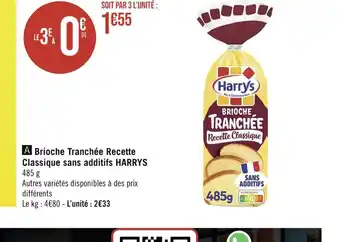 Harrys brioche tranchée recette classique sans additifs