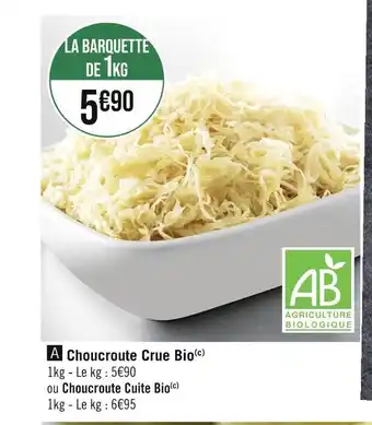 Casino Supermarchés Choucroute crue bio offre