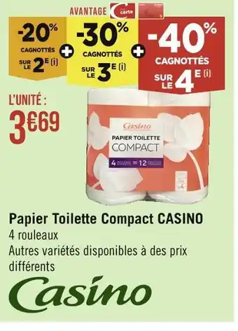 Casino Supermarchés Casino papier toilette compact offre