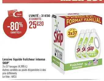 Casino Supermarchés Skip lessive liquide fraîcheur intense offre