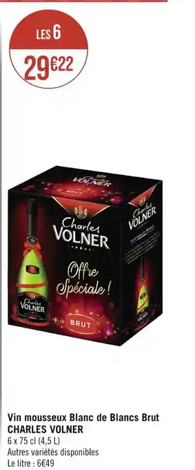 Charles volner vin mousseux blanc de blancs brut