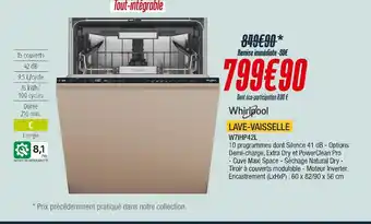 Proxi Confort Whirlpool lave-vaisselle offre