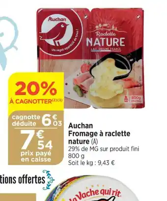 Bi1 Fromage à raclette nature offre