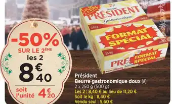 Bi1 Président Beurre gastronomique doux offre