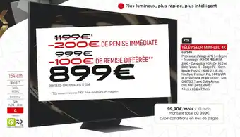 Extra Tcl téléviseur mini-led 4k offre
