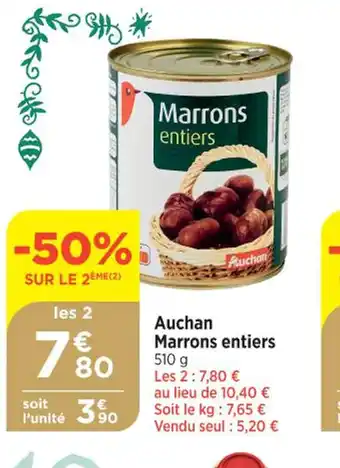 Bi1 Auchan Marrons entiers offre
