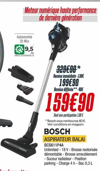 Proxi Confort Bosch aspirateur balai offre