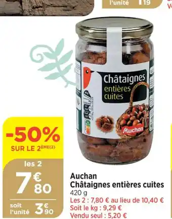 Auchan Châtaignes entières cuites