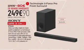 Extra Sony barre de son 2.1 offre