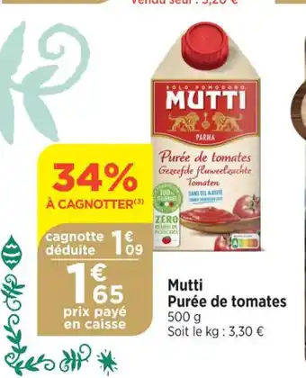 Bi1 Mutti Purée de tomates offre