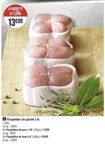 Casino Hyperfrais Paupiettes de poulet x 8 offre
