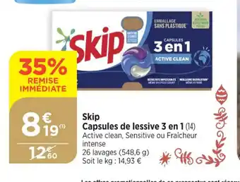 Bi1 Skip Capsules de lessive 3 en 1 offre