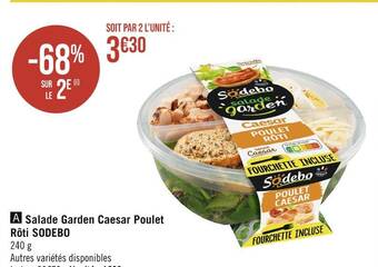 Casino Hyperfrais Sodebo salade garden caesar poulet rôti offre