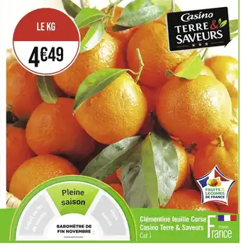 Casino Supermarchés Casino clémentine feuille corse terre & saveurs offre