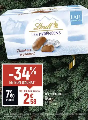 Petit Casino Lindt les pyrénéens lait offre