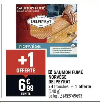 Petit Casino Delpeyrat saumon fumé norvège offre