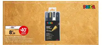 Intermarché Posca 4 marqueurs pc5m offre