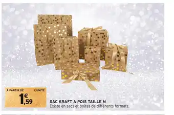 Intermarché Sac kraft a pois taille m offre