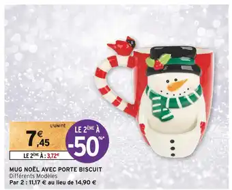 Intermarché Mug noël avec porte biscuit offre