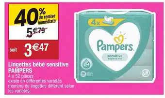 Migros Lingettes bébé sensitive pampers offre