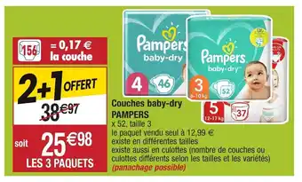 Migros Couches baby-dry pampers offre