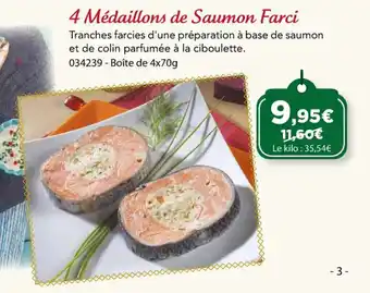4 Médaillons de Saumon Farci