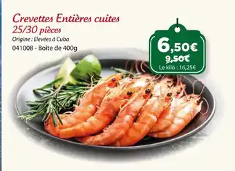 Gel 2000 Crevettes Entières cuites 25/30 pièces offre